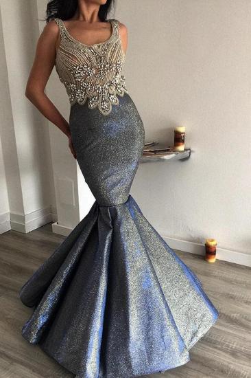 Luxus Sleveless Bright Crystals Beads Meerjungfrau Abendkleid