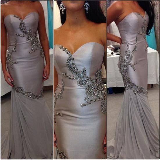 Sweetheart Mermaid Beading Evening Gown New Arrival Sexy Long Party Dress_3