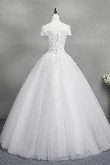 TsClothzone Stunning Off-the-Shoulder Sweetheart Wedding Dresses Short Sleeves Lace Appliques Bridal Gowns On Sale_3
