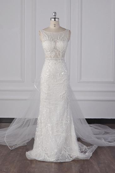 TsClothzone Glamorous Jewel Beadings Sheath Wedding Dress Tulle Beadings Appliques Bridal Gowns On Sale