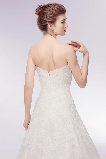 WIHELMINA | A-line Sweetheart Strapless Long Lace Tulle Wedding Dresses_8