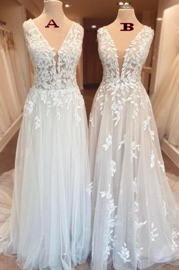 Sheath dresses wedding dresses with lace | Wedding dresses V neckline_1