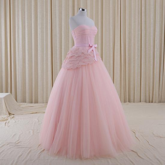 Pink Sexy Elegant Ball Gowns Lace-Up Charming Strapless 2022 Evening Dresses_3