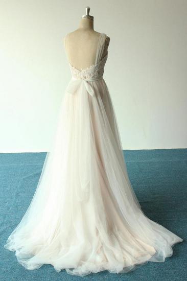 Affordable Jewel Sleeveless A-line Wedding Dress | Tulle Lace Bridal Gowns_3
