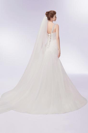 WENDY | Mermaid V-neck Floor Length Tulle Wedding Dresses with Crystals_7
