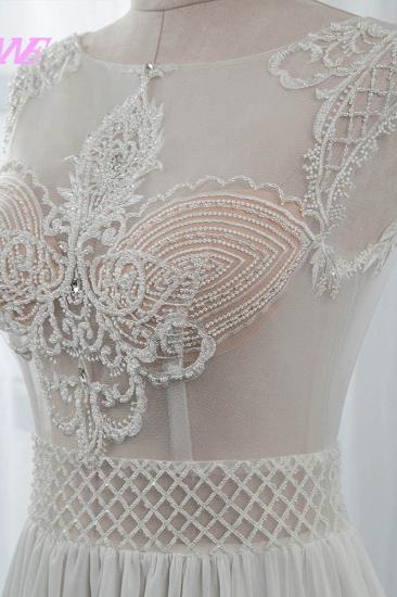 TsClothzone Sexy Jewel Ärmellose Chiffon-Hochzeitskleider Durchsichtige Top-Brautkleider im Angebot_6