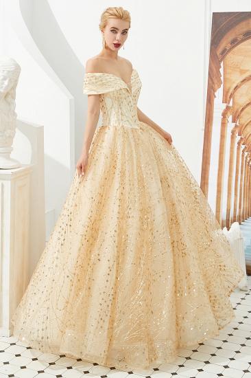 Herman | Luxury Off-the-shoulder Ball Gown for Prom/Evening with Sparkly Floral Appliques_7