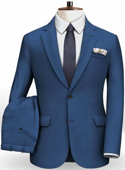 Blue flannel wool notched lapel suit ｜ two-piece suit_1