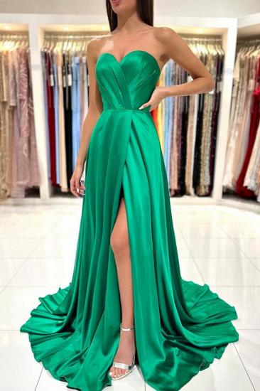 Grünes Abendkleid einfarbig | Lange Ballkleider billig_2