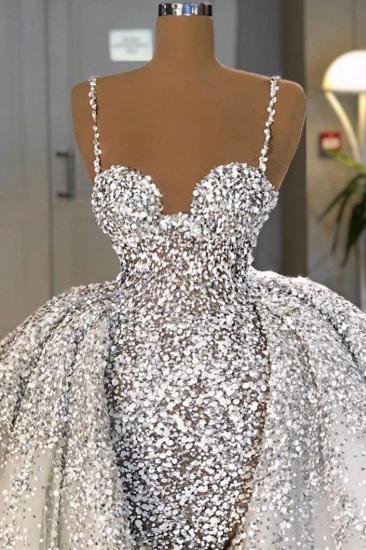 Glitter Mermaid Ball Gown Spaghetti Sequins Tulle party Gown_2