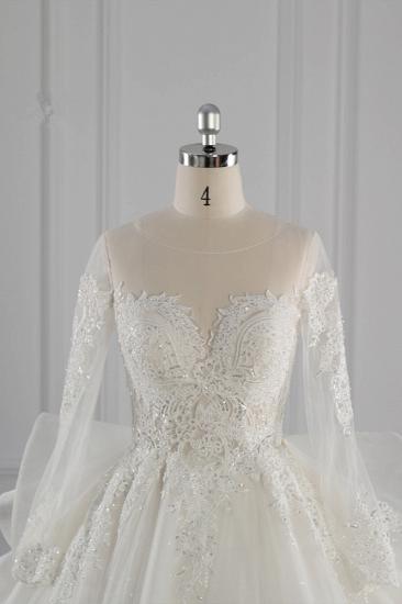 TsClothzone Gorgeous Jewel Lace Tulle Wedding Dress Long Sleeves Beadings Bridal Gowns On Sale_5