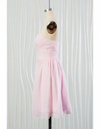 Short Chiffon Blush Pink Beach Bridesmaid Dress_5