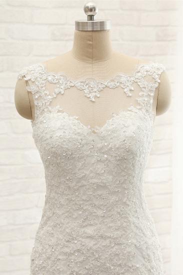 TsClothzone Gorgeous Sleeveless Appliques Beadings Wedding Dress Jewel Tulle White Bridal Gowns On Sale_5