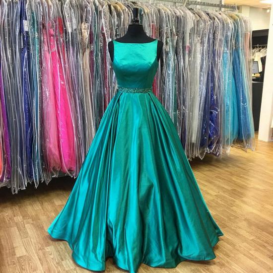 A-Line Beadings Green Sleeveless 2022 Stunning Prom Dress_3