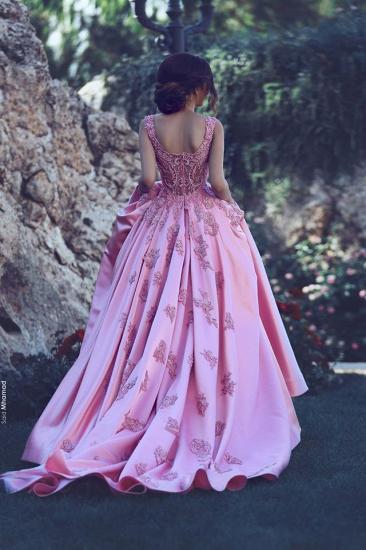 Sleeveless Candy Pink Evening Dresses Online | Straps Appliques Sexy Prom Dresses_4