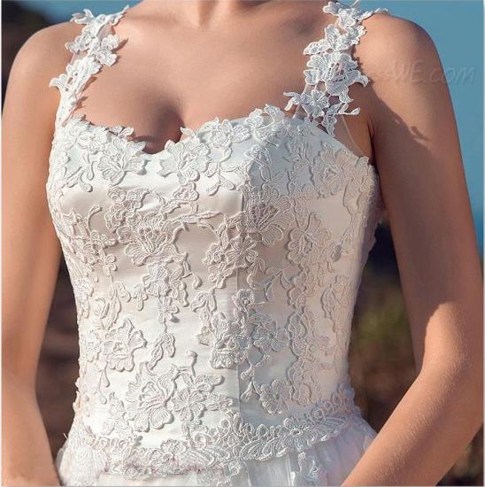 Lace Sheer Straps 2022 Wedding Gowns Cathedral Train Sweetheart Lace-Up Bridal Dresses_5