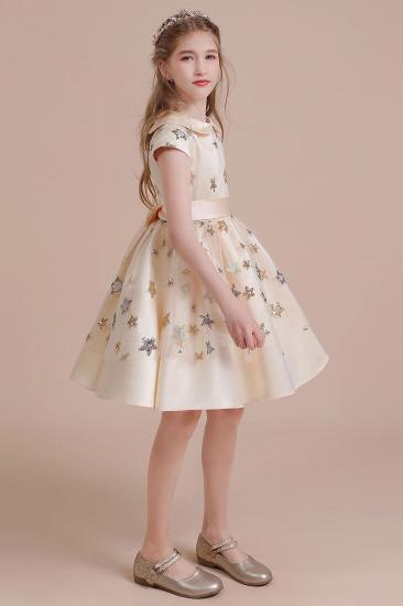 Pretty Cap Sleeve Tulle Flower Girl Dress | Star Sequins Little Girls Pegeant Dress Online_7