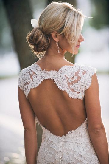 Elegant Full Lace Wedding Dress Open Back Sleeveless Summer Wedding Gowns_3