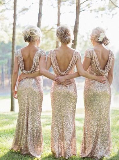 Unique Back Style Sequined Bridesmaid Dress 2022 Backless Sexy Evening Prom Dress_4