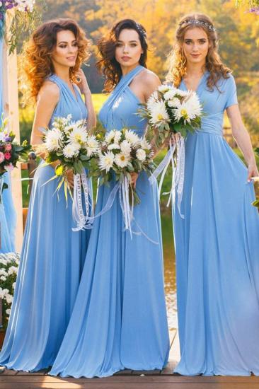 Haley | Cabrio Sky Blue Chiiffon Brautjungfernkleider für die Sommerhochzeit