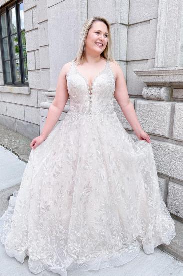 Pretty A-Line Ruffled Tulle Wedding Dress | With Appliquéd Lace_2