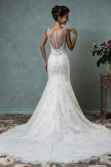 Latest Tulle Mermaid Long 2022 Wedding Dress New Arrival Lace Sweep Train Bridal Gown_3