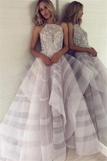 Charming  A-Line Appliques Halter Sleeveless Floor-Length Prom Dress
