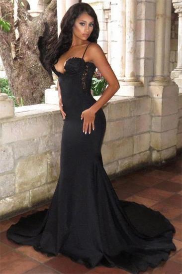 Sexy Black Backless Evening Dress 2022 | Mermaid Long Train Sleeveless Prom Dress Cheap_2