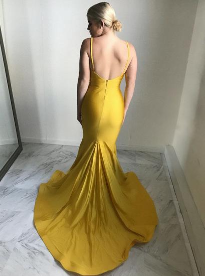 Elegantes Abendkleid mit V-Ausschnitt | 2022 Meerjungfrau Gelb Abendkleid_2