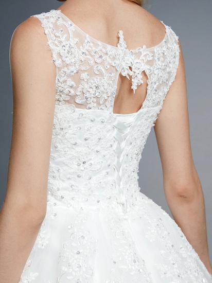 Formal Ball Gown Wedding Dresses Jewel Lace Tulle Straps Casual Backless Bridal Gowns Online_11