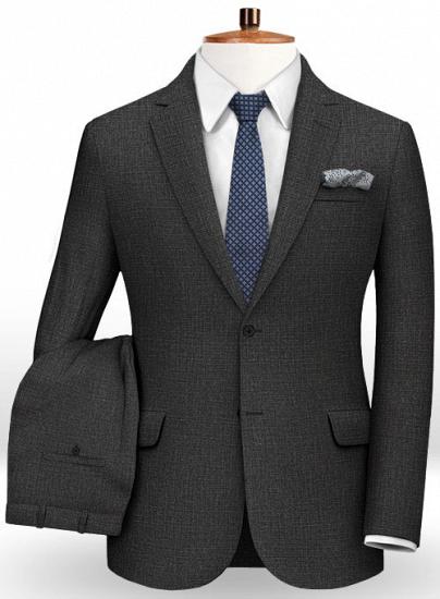 Needle wool dark gray notched lapel suit ｜ two-piece suit_1