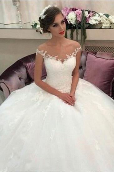 2022 Lace Ball Gown Wedding Dresses Puffy Tulle Princess Bride Dress_2