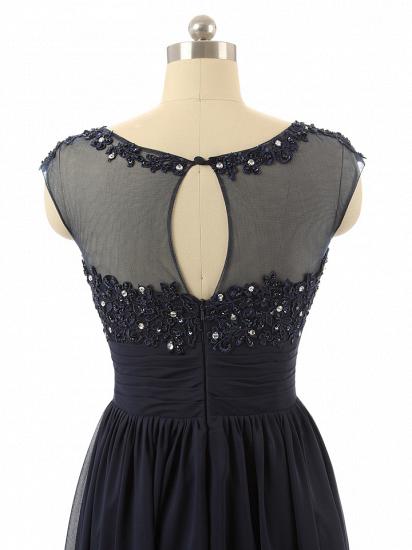 Elegant Black Chiffon Long Prom Dress with Beadings A-Line Ruffles Custom Made Dresses for Women_4