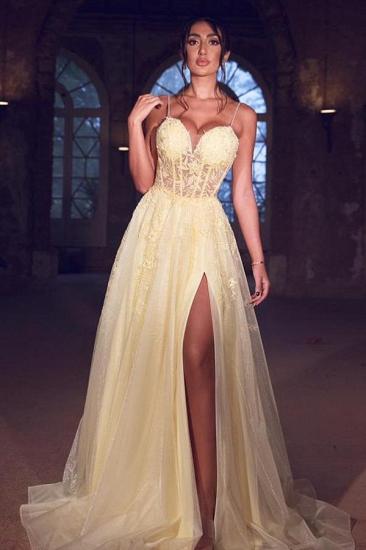 Spaghetti Straps Sweetheart Evening Dress with Side Split