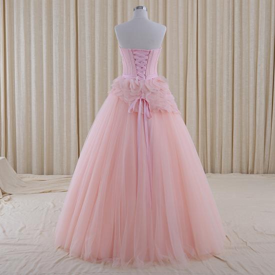 Pink Sexy Elegant Ball Gowns Lace-Up Charming Strapless 2022 Evening Dresses_2