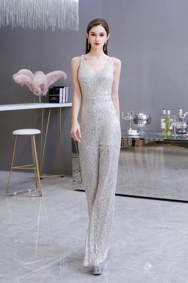 Sexy Shining V-neck Silver Sequin Sleeveless Prom Jumpsuit_5