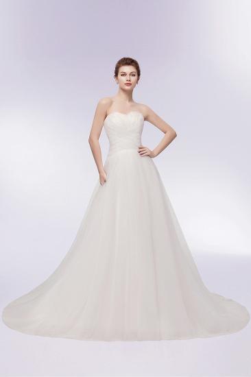XENIA | A-line Sweetheart Strapless Tulle Wedding Dresses with Feathers_6