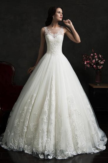 Elegant Lace Ball Gown Princess Dress Custom Made Tulle 2022 Bridal Gown_1