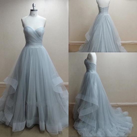 Sweetheart Organza Ball Gown Evening Dresses Sweep Train Ruffles 2022 New Popular Prom Gowns_2