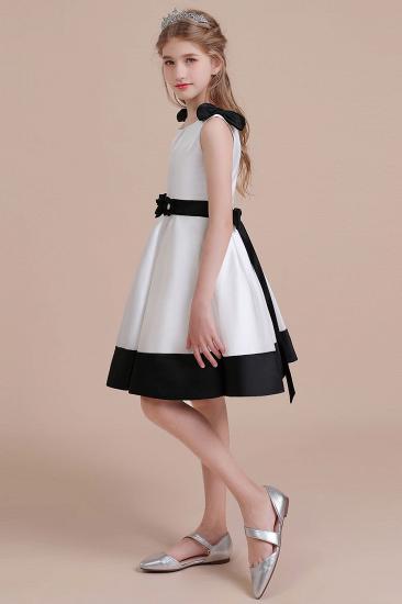 Summer Knee Length Flower Girl Dress | Sleeveless Satin Little Girls Pegeant Dress Online_4
