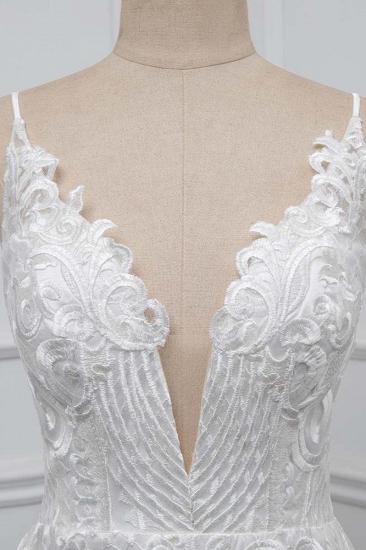 TsClothzone Boho Spaghetti Straps V-Neck Appliques Wedding Dresses White Sleeveless Bridal Gowns On Sale_5