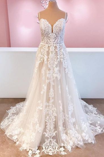 Chic wedding dresses lace | Wedding dresses a line cheap_1