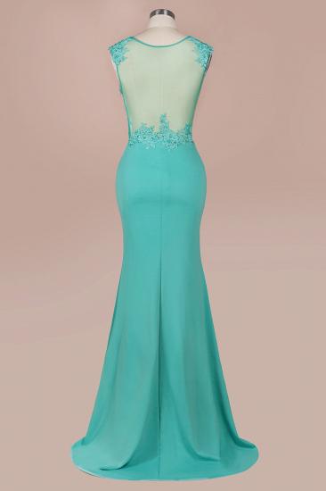 Arrick | Mint Green round neck Cap sleeve Lace appliques Prom Dress_3
