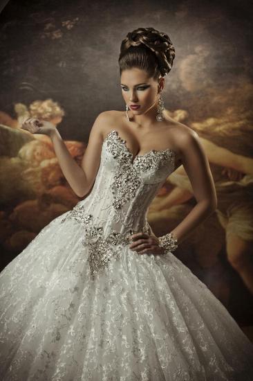 Arabic Bridal Gowns Sweetheart Lace Princess Ball Gown Arabian Wedding Dress_2