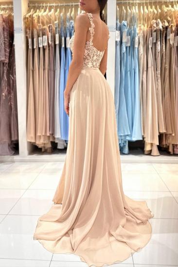Simple Long Evening Dresses Cheap | Lace prom dresses_6