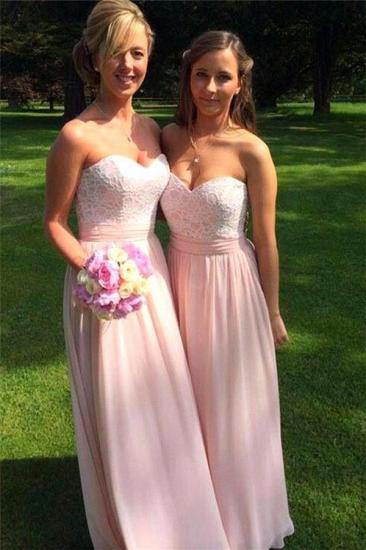 Sweetheart Ruched Lace Appliques Chiffon Bridesmaid Prom Dresses 2022