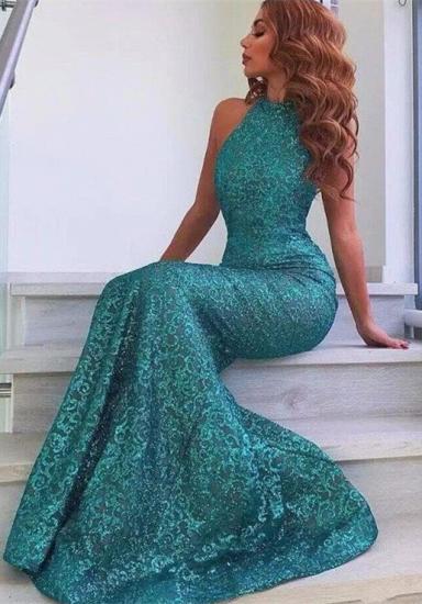 Green sequins prom dress, mermaid evening party dress_2
