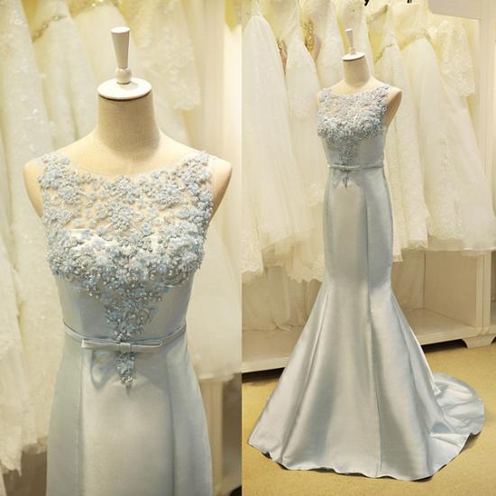 Elegantes Spitze-Nixe-Abschlussball-Kleid mit Perlen New Arrival Bowknot Zipper Formal Occasion Dress_5