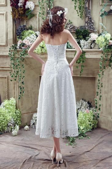Elegant Sweetheart Lace Wedding Dress Ankle Length Empire 2022 Bridal Gown_2