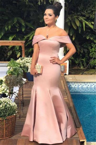 2022 Sexy Pink Mermaid Evening Dress | Off the Shoulder Floor Length Prom Dress
